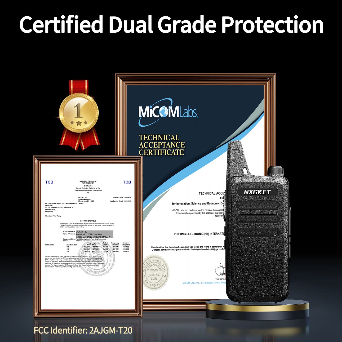 NXGKET Walkie Talkies for Adults Long Range, Rechargeable 2-Way Radio Walkie Talkie with 1500mAh Li-ion Battery Earpiece Charge Cable Belt Clip for Commercial Cruises Hunting Hiking, 2 Pack