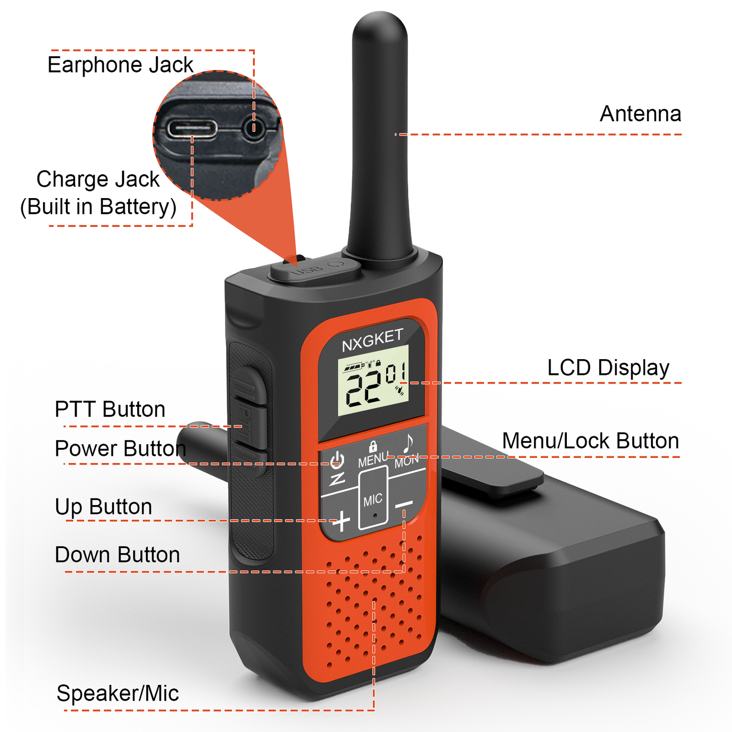 Walkie Talkies Long Range for Adults Kids Distance Rechargeable Walkie Talkies 4 Pack Waterproof with FRS 2-Way Radios Waki Taki NOAA VOX Built-in Li-ion Battery for Camping Hiking Biking Cruises