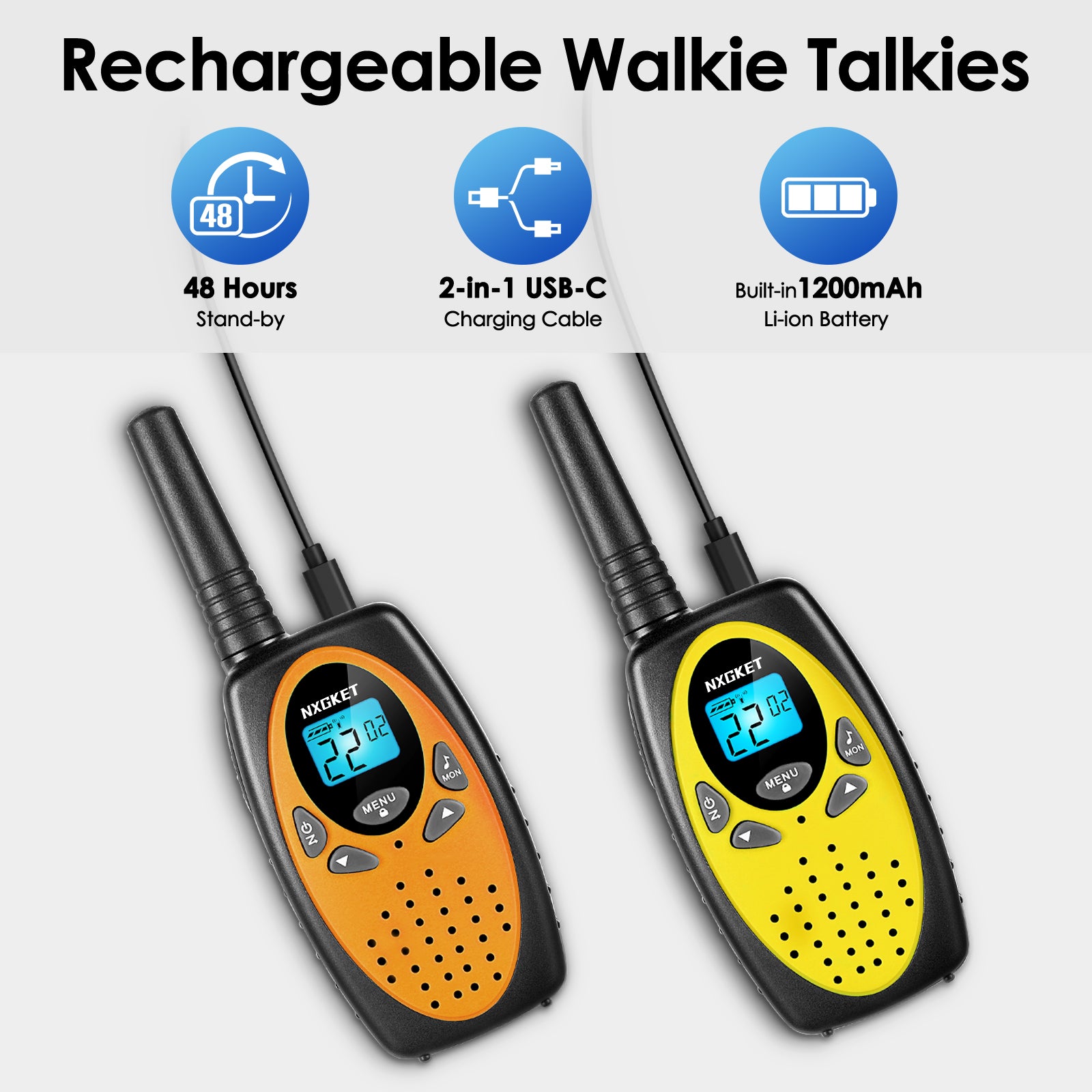 Walkie Talkies, Rechargeable Walkie Talkies with Built-in Li-Po Batter –  NXGKET