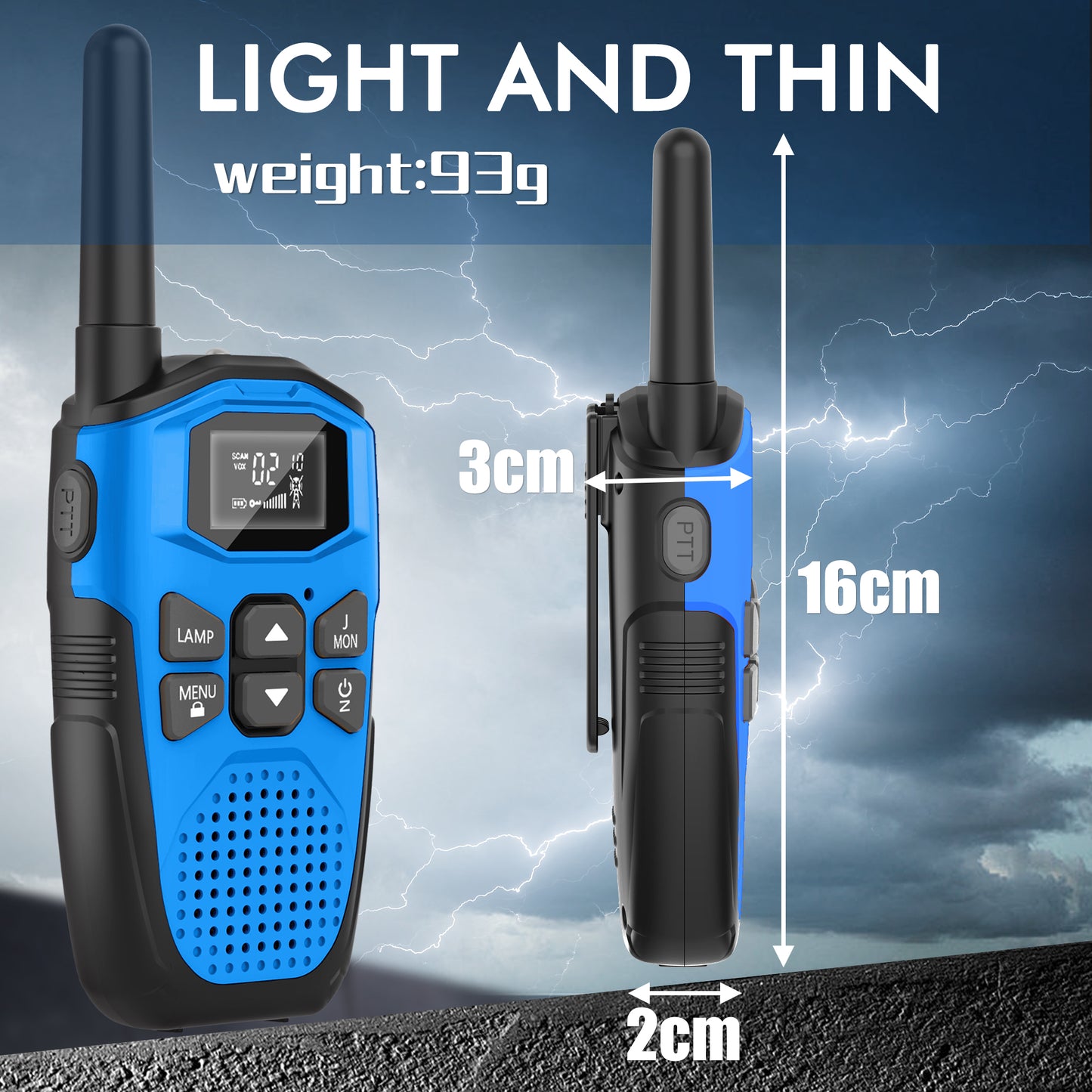 Walkie Talkies Long Range for Kids 3 Pack, DURLK Rechargeable 2 Way Radios 22 Channels with LED Flashlight, VOX, Clear Voice Type-C Charging Portable for Boys Girls Gift,Built-in Li-ion Batteries