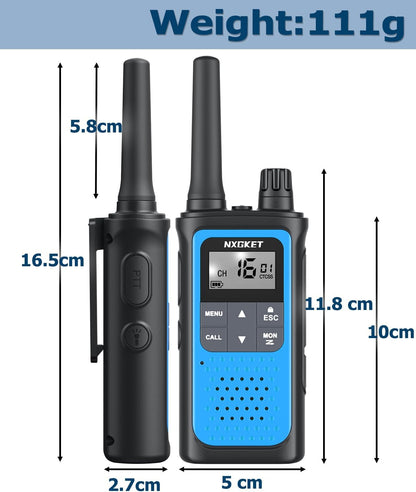 Walkie Talkies for Adults 3 Pack,Two Way Radios Long Range Rechargeable Walkie Talkies with Earpiece Jack Bulit-in 1800mAh Li-ion Battery,22 Channels,LED Flashlight,USB Charger,NOAA Walky Talky