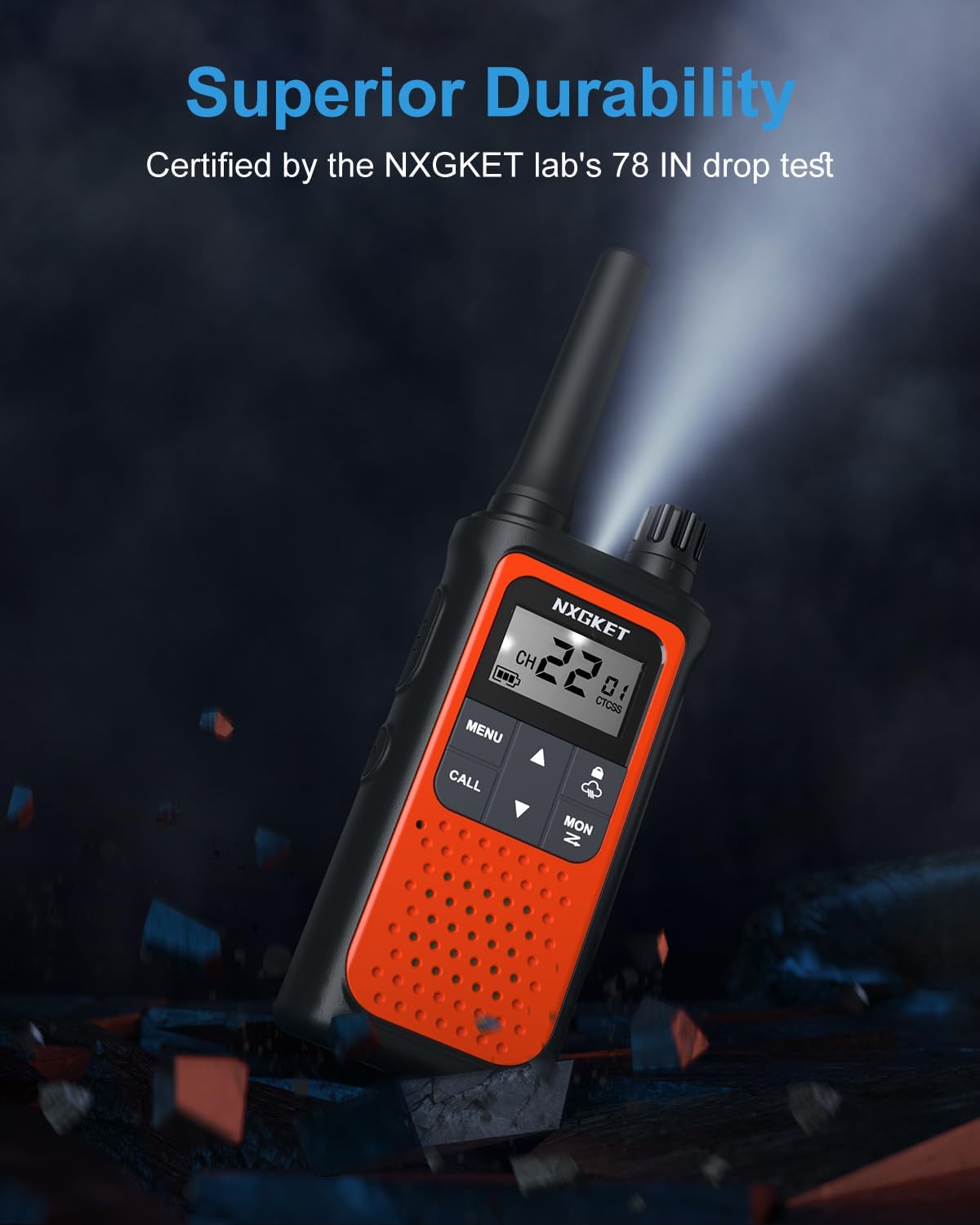 Walkie Talkies Long Range, NXGKET Rechargeable 2 Way Radio for Kids Adults 22 FRS Channels with NOAA Weather Alert, USB Walky Talky with 1800mAh Li-ion Battery for Family Game Outside Adventure Hiking