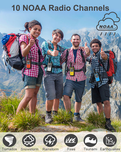 Walkie Talkies for Adults 3 Pack,Two Way Radios Long Range Rechargeable Walkie Talkies with Earpiece Jack Bulit-in 1800mAh Li-ion Battery,22 Channels,LED Flashlight,USB Charger,NOAA Walky Talky