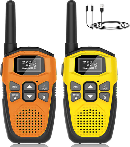 KIDS WALKIE TALKIES Handheld Rechargeable 2-Way 22 Channels Long