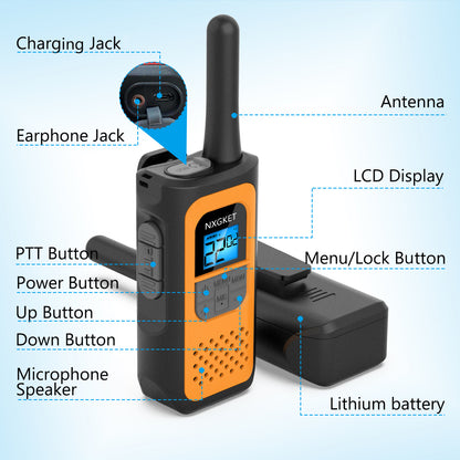 Walkie Talkies,Rechargeable Walkie Talkies with Li-ion Batteries and Chargers for Kids Adults Teens Elders, 2 Way Radios FRS Walky Talky for Camping Hiking(3 Pack)