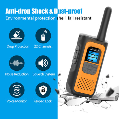 Walkie Talkies,Rechargeable Walkie Talkies with Li-ion Batteries and Chargers for Kids Adults Teens Elders, 2 Way Radios FRS Walky Talky for Camping Hiking(3 Pack)