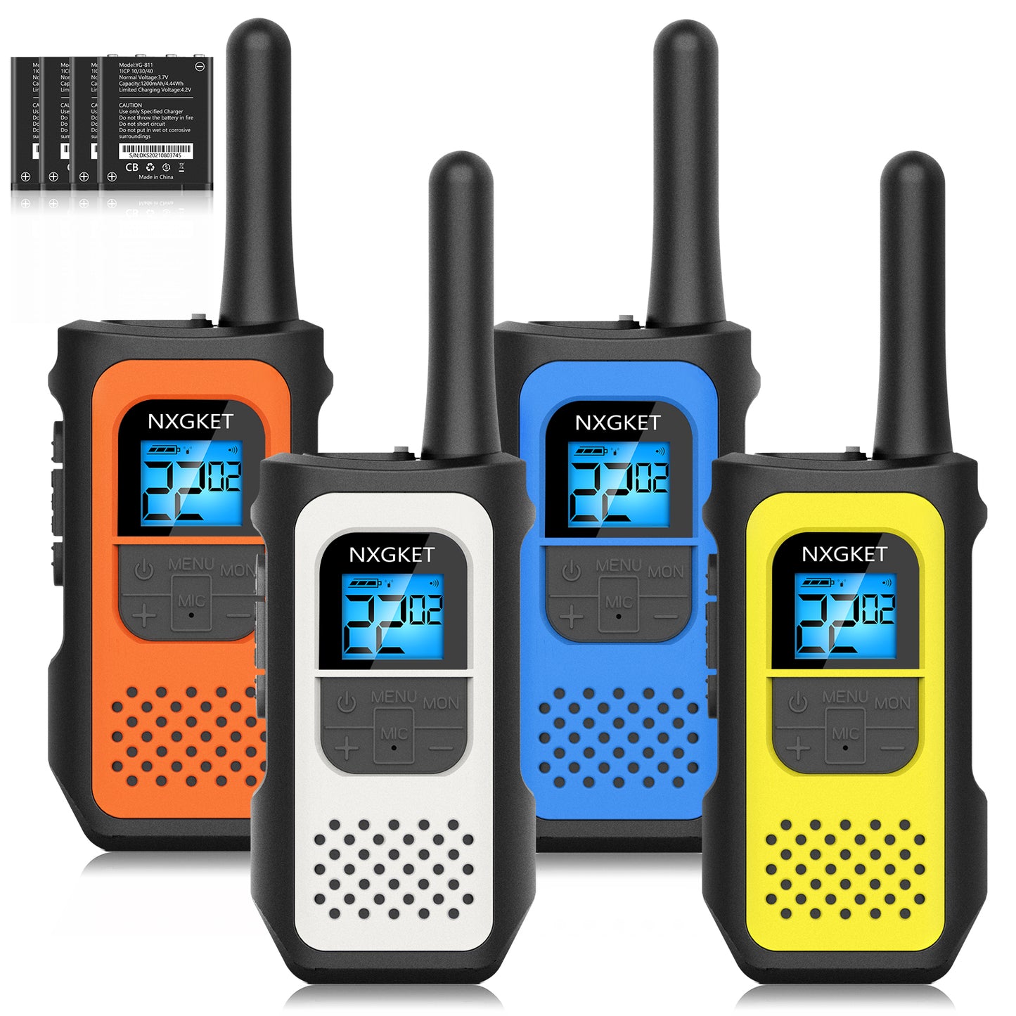NXGKET Rechargeable Walkie Talkie for Kids with Built-in Lithium Ion Battery, 16 Channels, USB Charger Type C and Car Squelch for Outdoor Gaming, Camping or Hiking - 3 Pack NXGKET Rechargeable Walkie Talkie for Kids with Built-in Lithium Ion Battery, 16 Channels, USB Charger Type C and Car Squelch for Outdoor Gaming, Camping or Hiking - 3 Pack